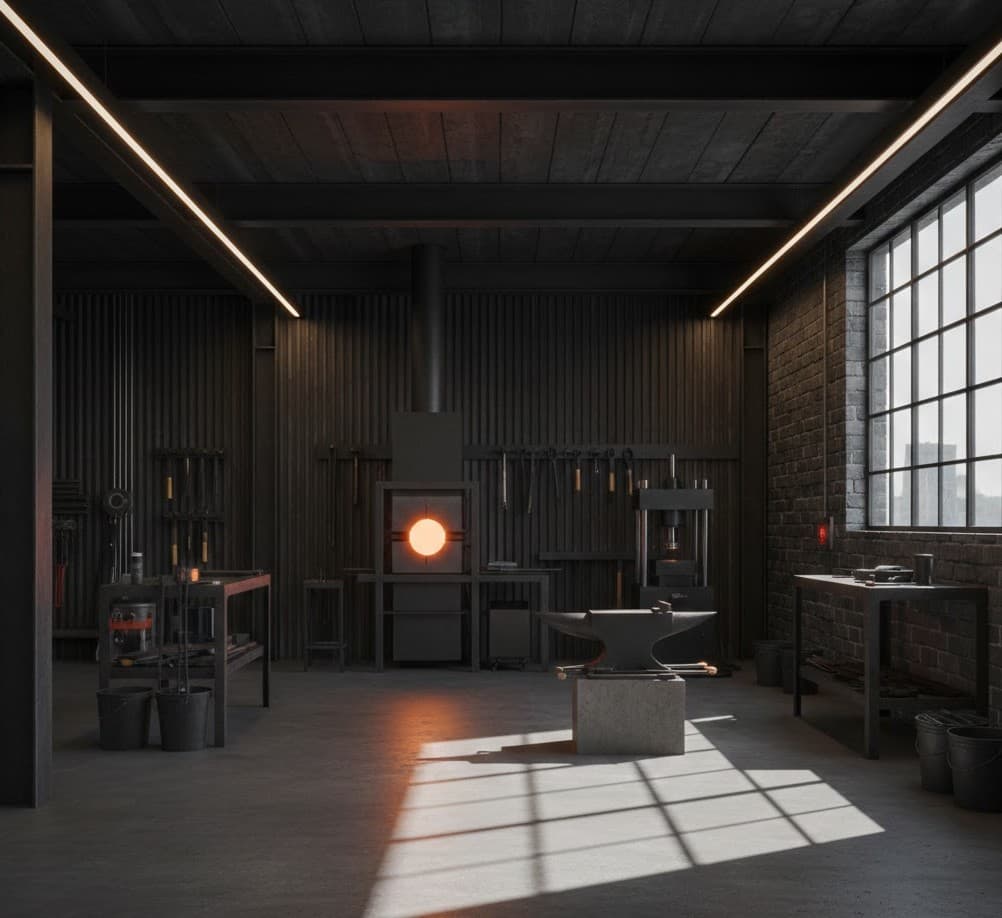 Interior of The Bespoke Knife Smith workshop